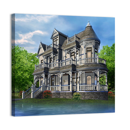 Lakeside Victorian House Wall Art