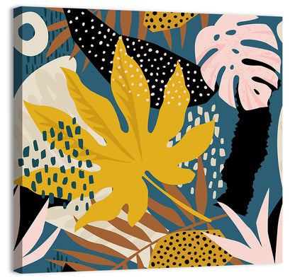 Monstera Leaf Collage Illustration Wall Art