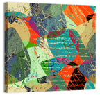 Vibrant Grunge Geometric Collage Wall Art