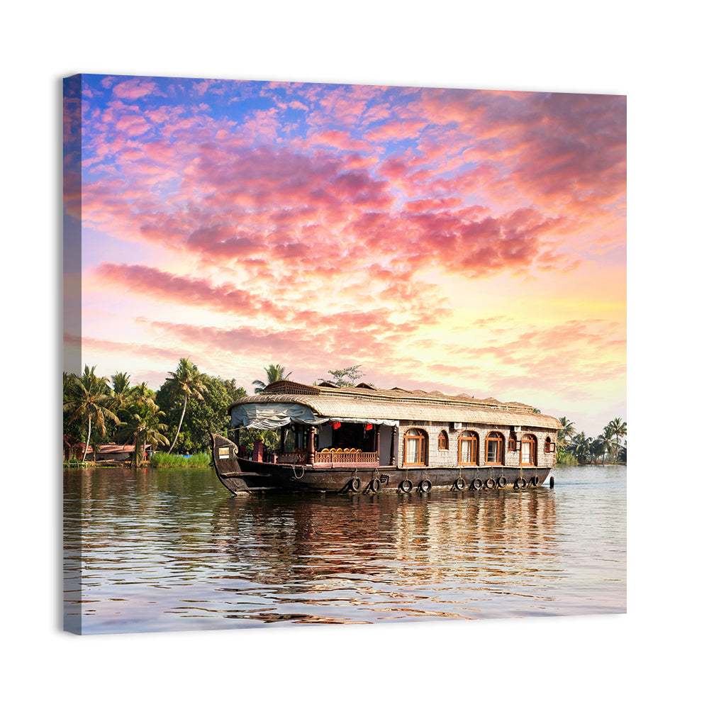 Houseboat at Sunset Wall Art