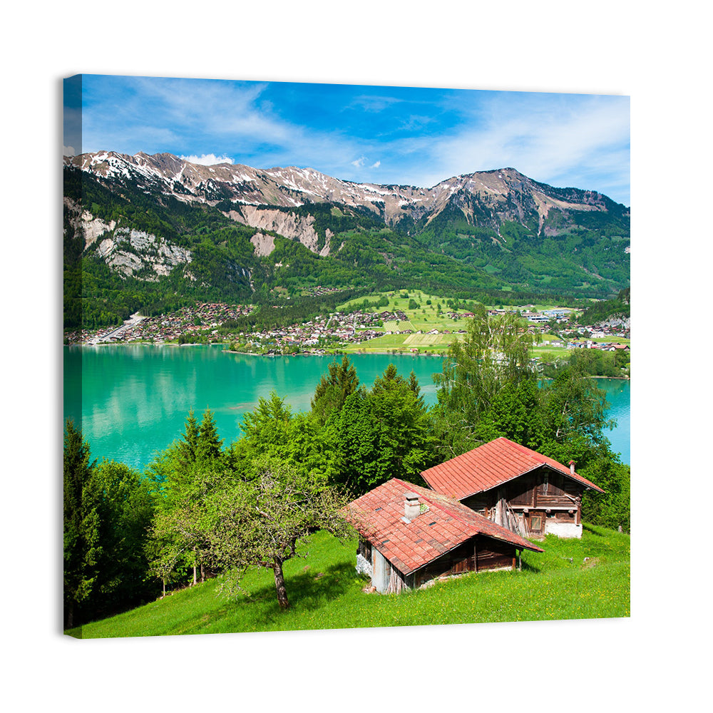 Lake Brienz with Alpine Cabins Wall Art