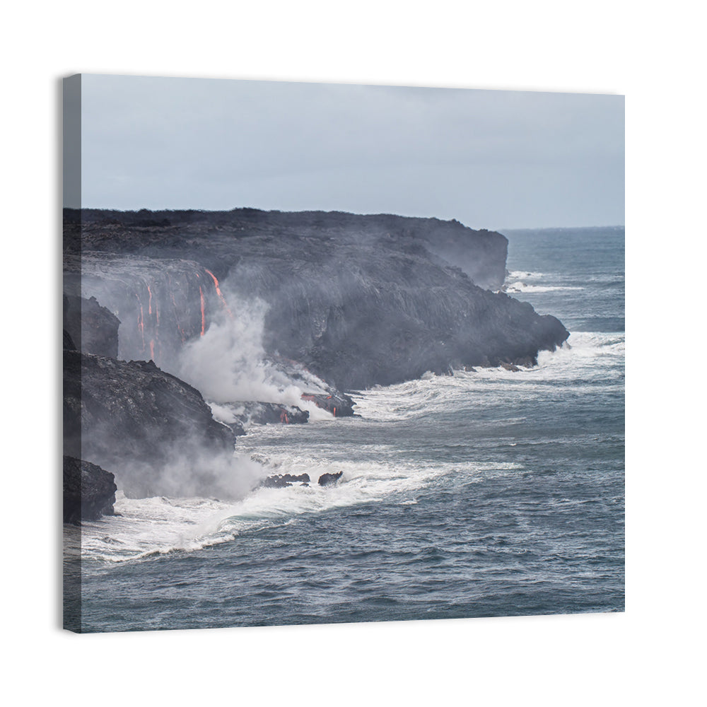 Glowing Lava on Big Island Coast Wall Art
