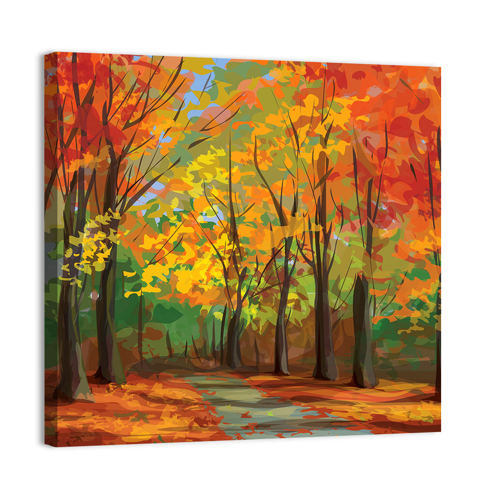 Autumn Forest Pathway Wall Art