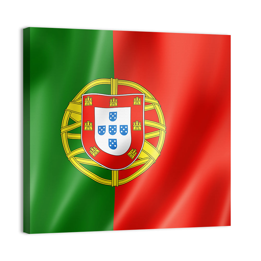 Portuguese Flag with Coat of Arms Wall Art