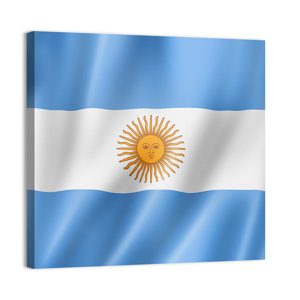 Argentine Flag with Sun Emblem Wall Art