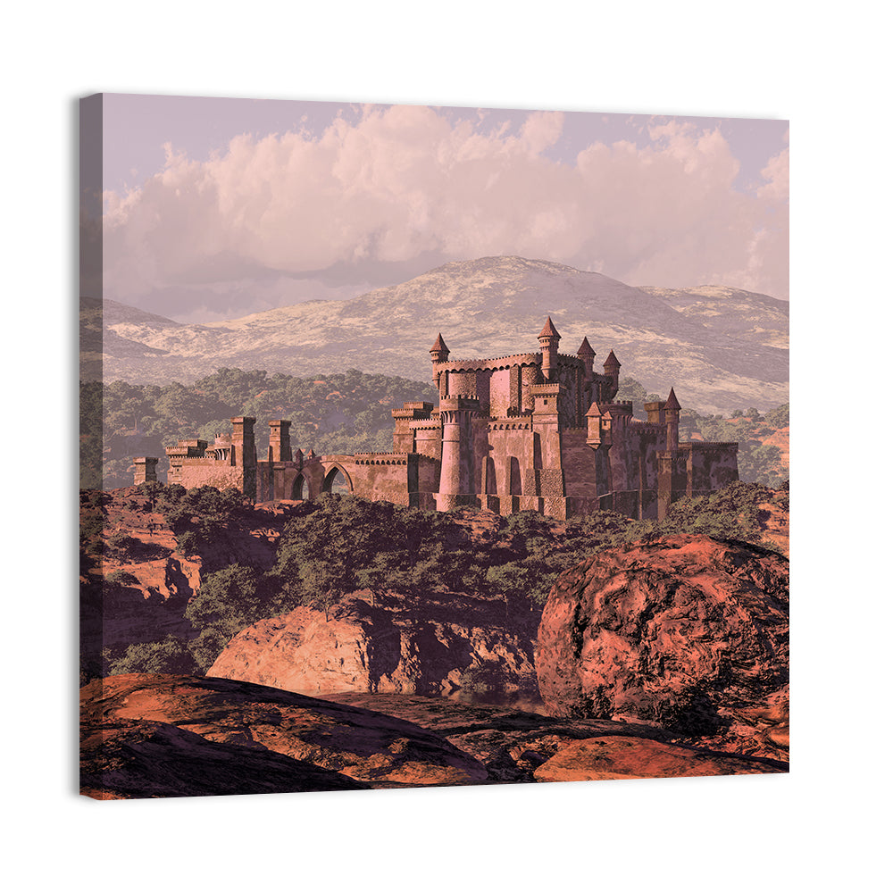 Medieval Fortress on Rocky Plateau Wall Art