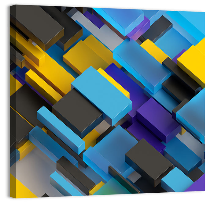 Isometric Brick Layers Wall Art as a canvas print