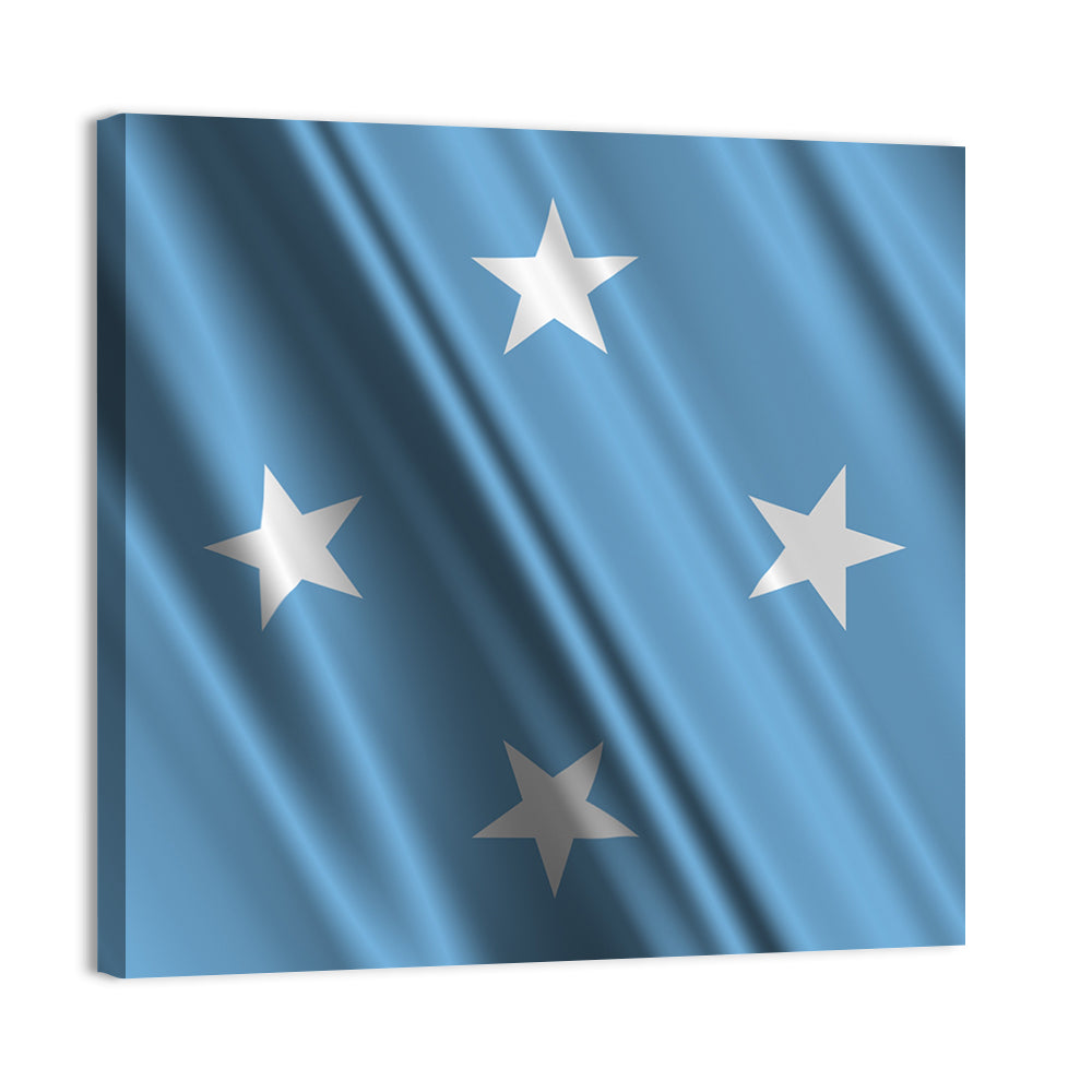 Micronesia Flag with Four Stars Wall Art