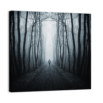 Strange Foggy Forest Path Wall Art