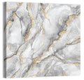 White Marble with Gold Veins Wall Art