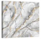 White Marble with Gold Veins Wall Art