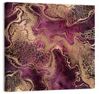 Purple and Gold Marble Abstraction Wall Art