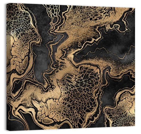Black Marble with Gold Veins Wall Art