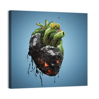 Anatomical Heart with Moss and Lava Wall Art