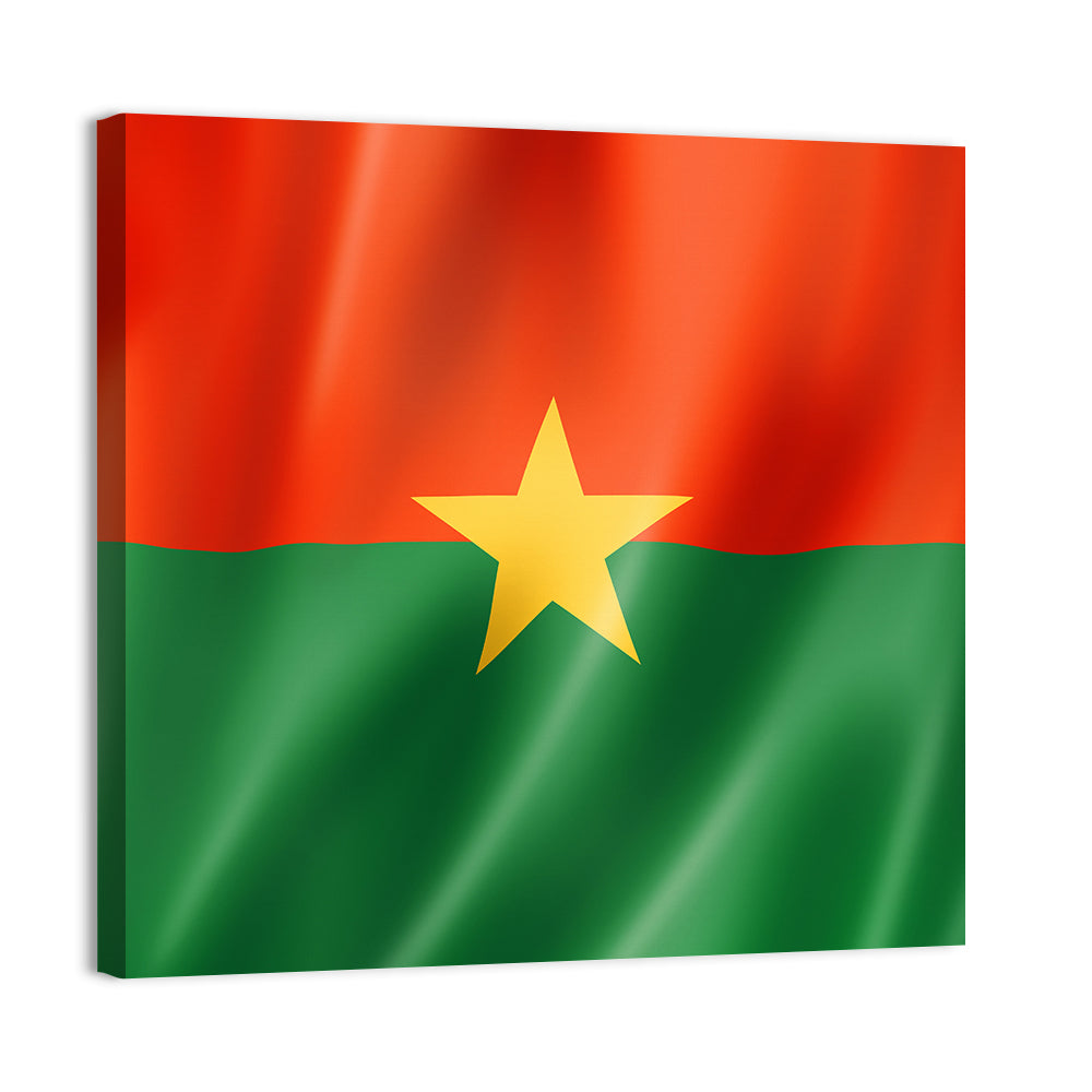 Burkina Faso Flag with Wavy Texture Wall Art