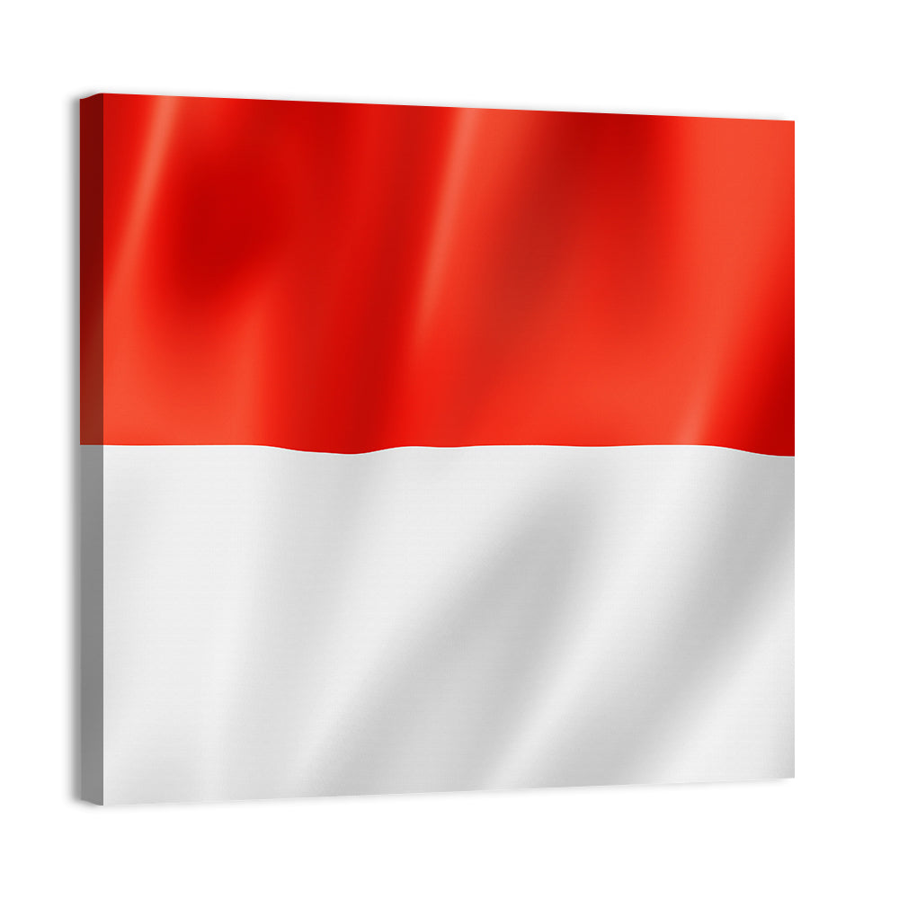 Indonesian Flag Waving Red and White Wall Art