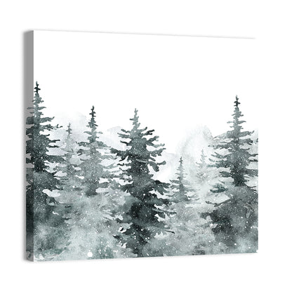 Snowy Pine and Spruce Forest Wall Art