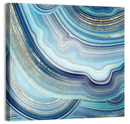 Navy and Gold Agate Slice Wall Art
