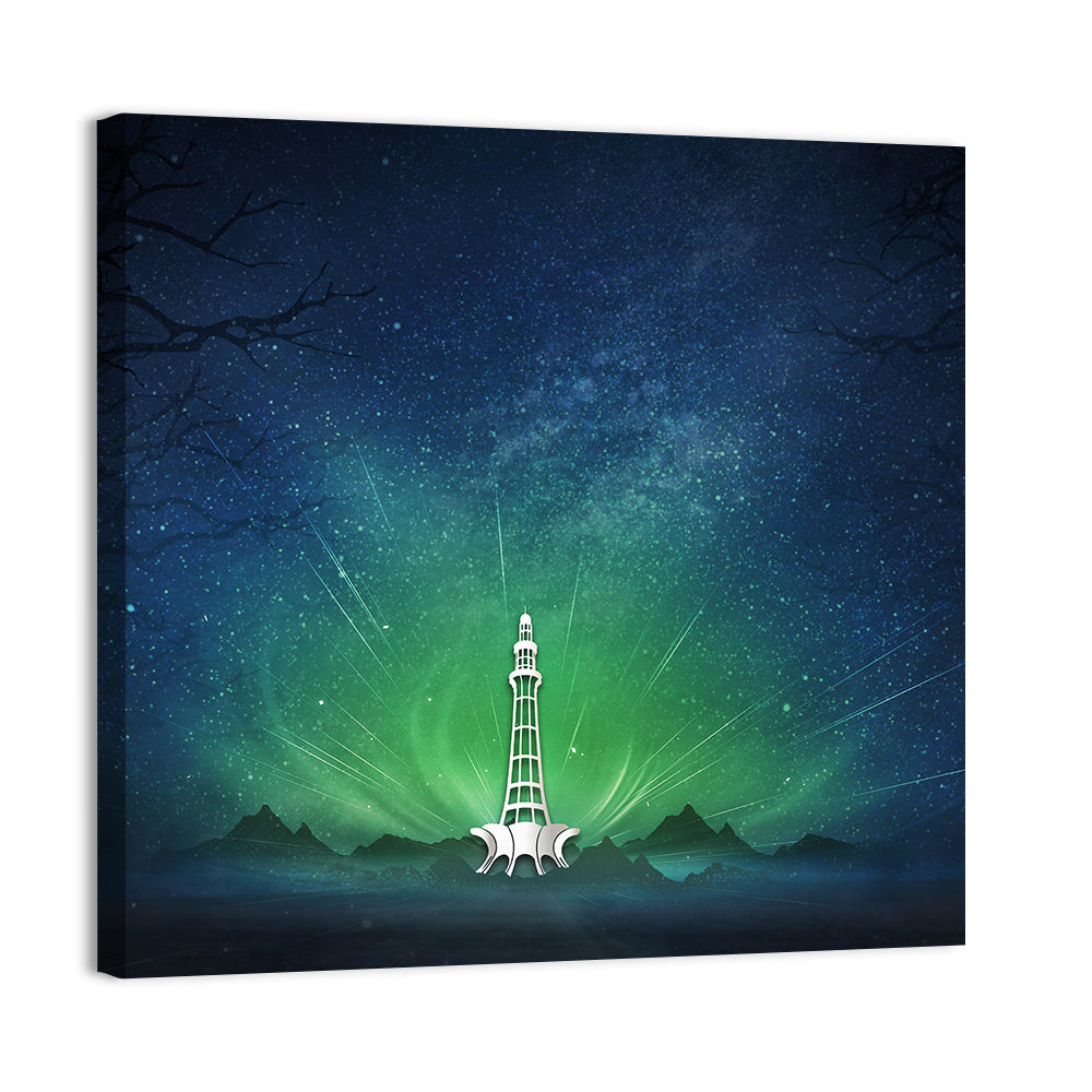 Minar-e-pakistan Aurora Night Wall Art