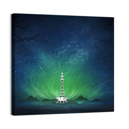 Minar-e-pakistan Aurora Night Wall Art