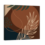 Brown Geometric Palm Leaf Wall Art