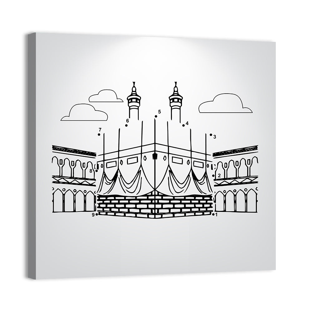 Khana E Kaaba Minimalist Line Wall Art