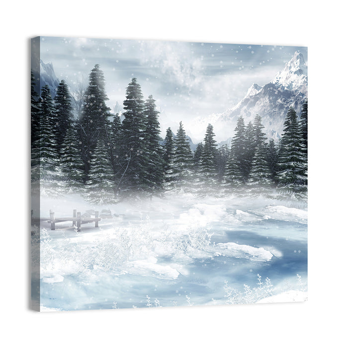 Frozen Lake Wall Art as a canvas print