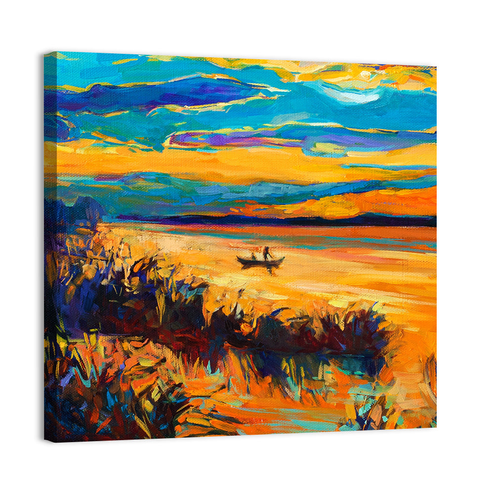 Impressionist Lake Sunset Wall Art