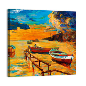 Sunset Over Ocean Artwork Wall Art