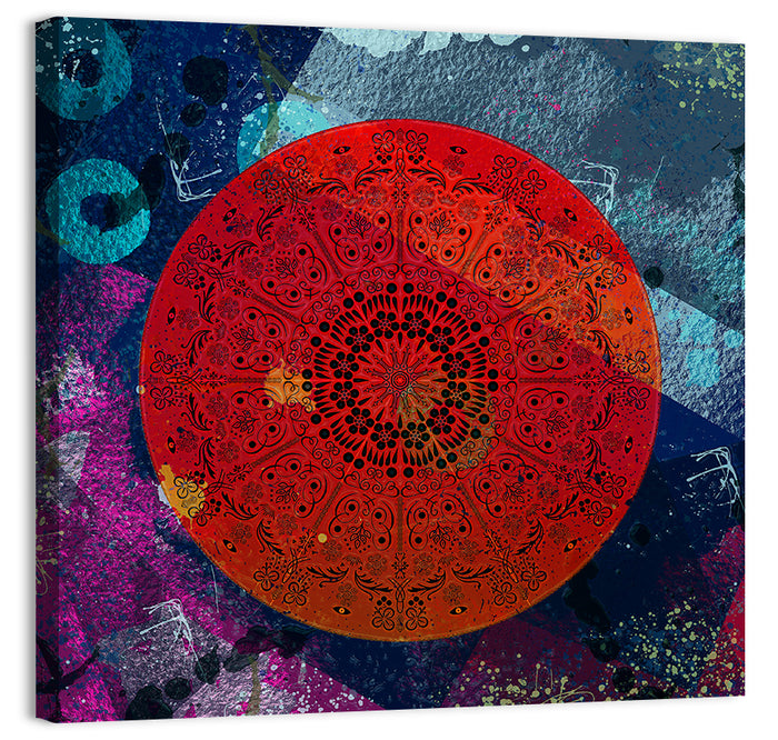 Vibrant Mandala Design Wall Art as a canvas print