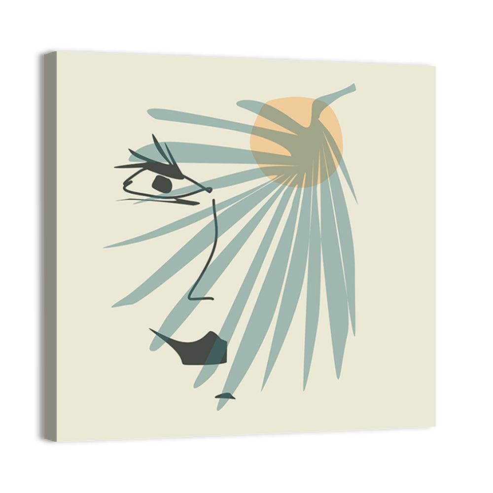 Palm Leaf Profile Line Wall Art