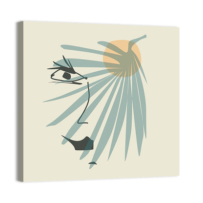 Palm Leaf Profile Line Wall Art