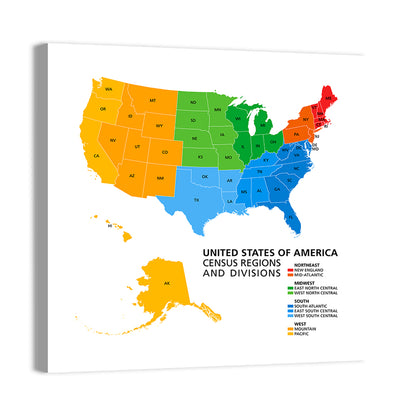 United States Political Map Wall Art