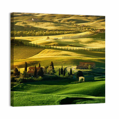 Tuscany Fields at Golden Hour Wall Art
