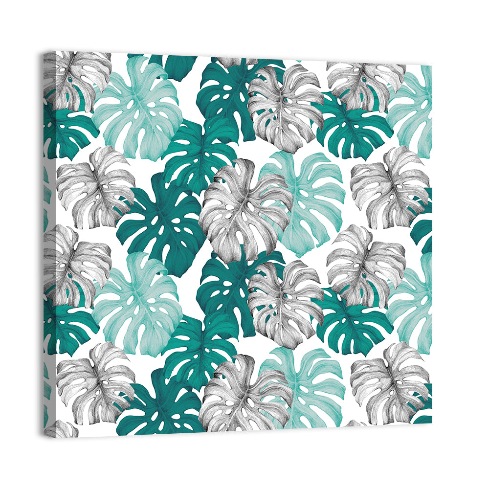 Seamless Monstera Leaf Pattern Wall Art