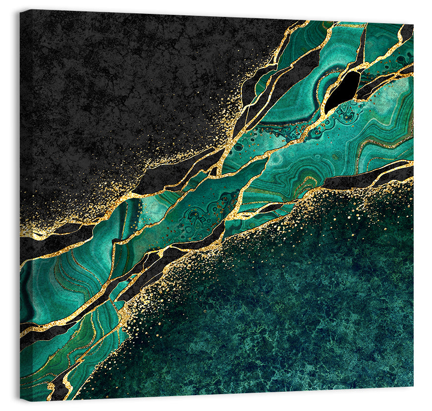 Malachite Marble with Gold Vein Wall Art
