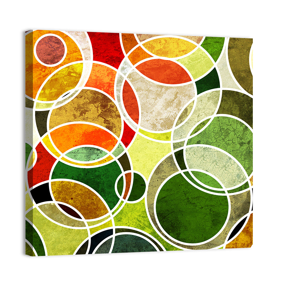 Layered Grunge Circles Wall Art