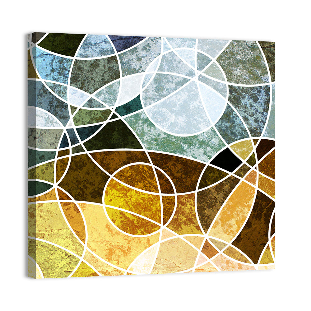 Weathered Geometric Mosaic Wall Art