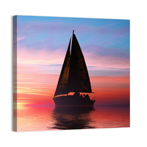 Sailing At Sunset On The Ocean Wall Art