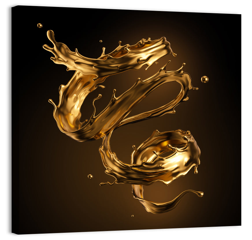 Liquid Gold Spiral Wall Art