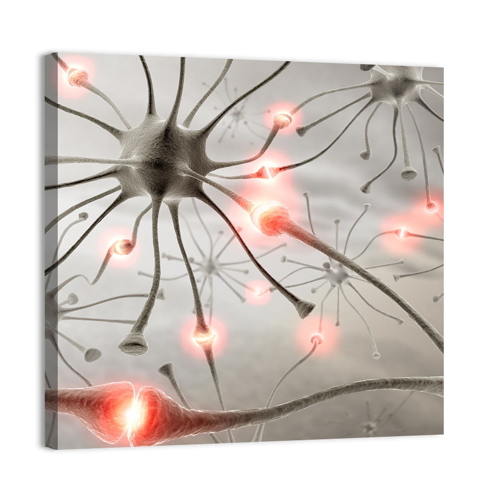 Hardwired Neurons with Glowing Synapses Wall Art