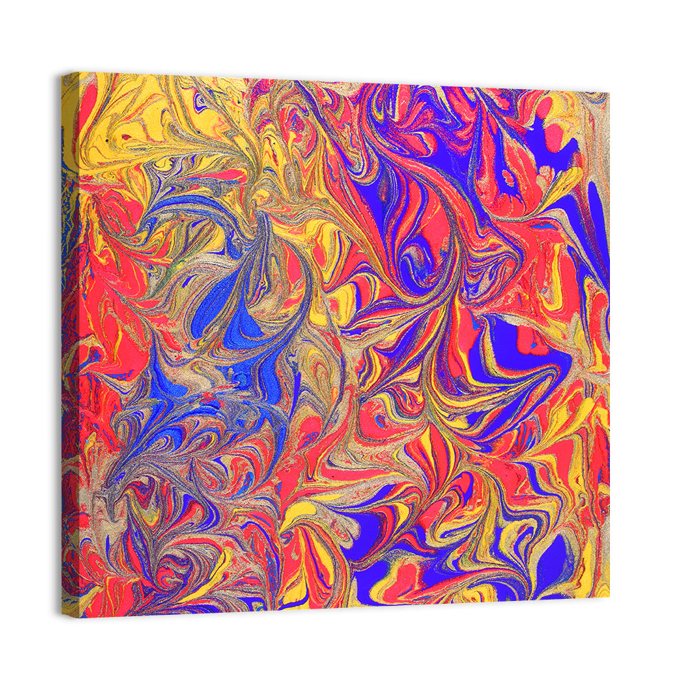 Vibrant Marbled Swirl Abstract Wall Art
