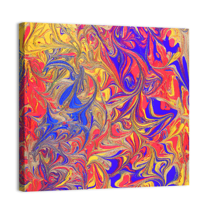 Vibrant Marbled Swirl Abstract Wall Art as a canvas print