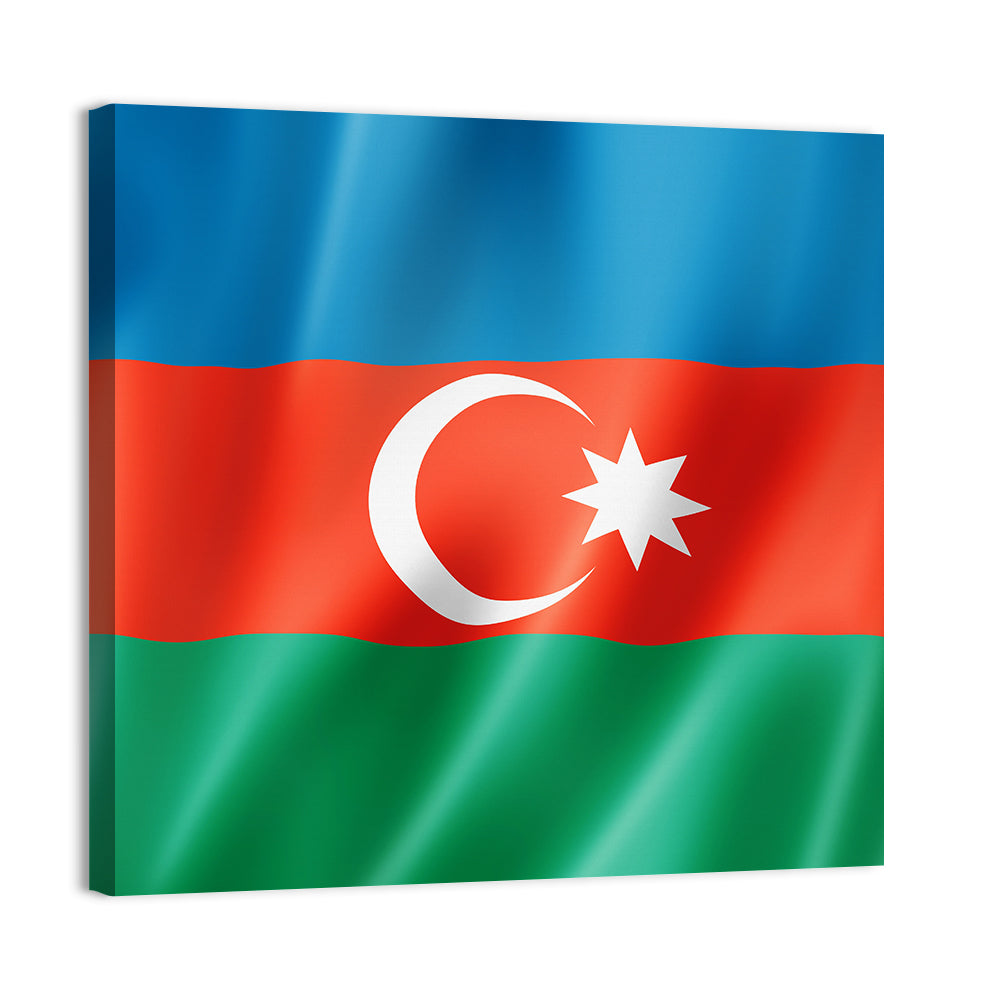 Azerbaijan Flag Wall Art
