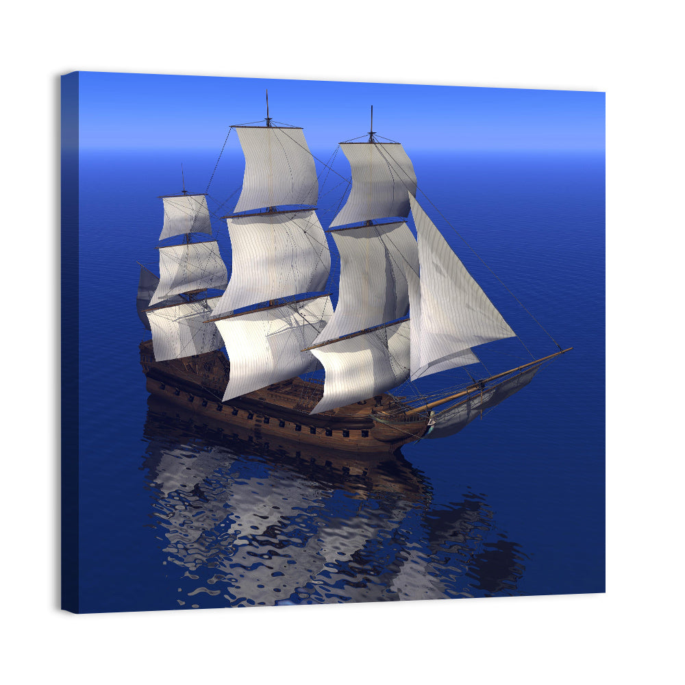 Three-masted Sailing Ship at Sea Wall Art
