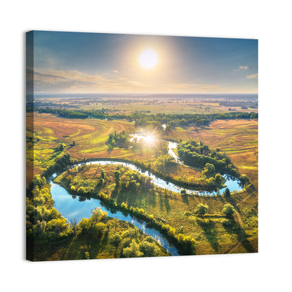 Meandering River at Summer Sunrise Wall Art