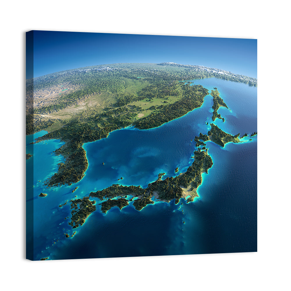 Japanese Archipelago Aerial View Wall Art