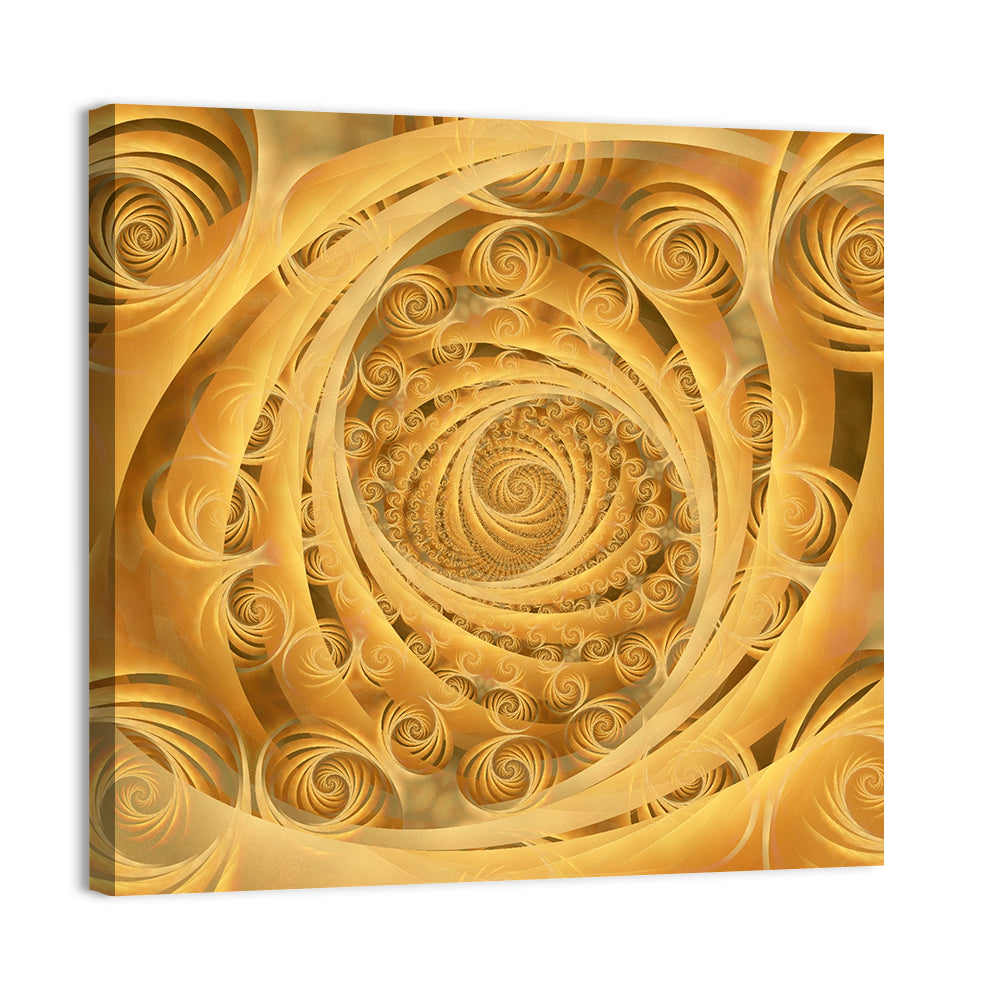 Wispy Gold Spirals Pattern Wall Art