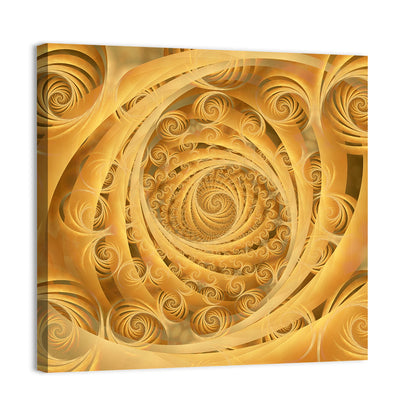 Wispy Gold Spirals Pattern Wall Art