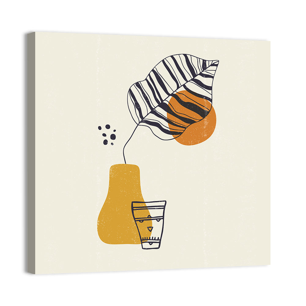 Striped Leaf Minimalist Botanical Wall Art